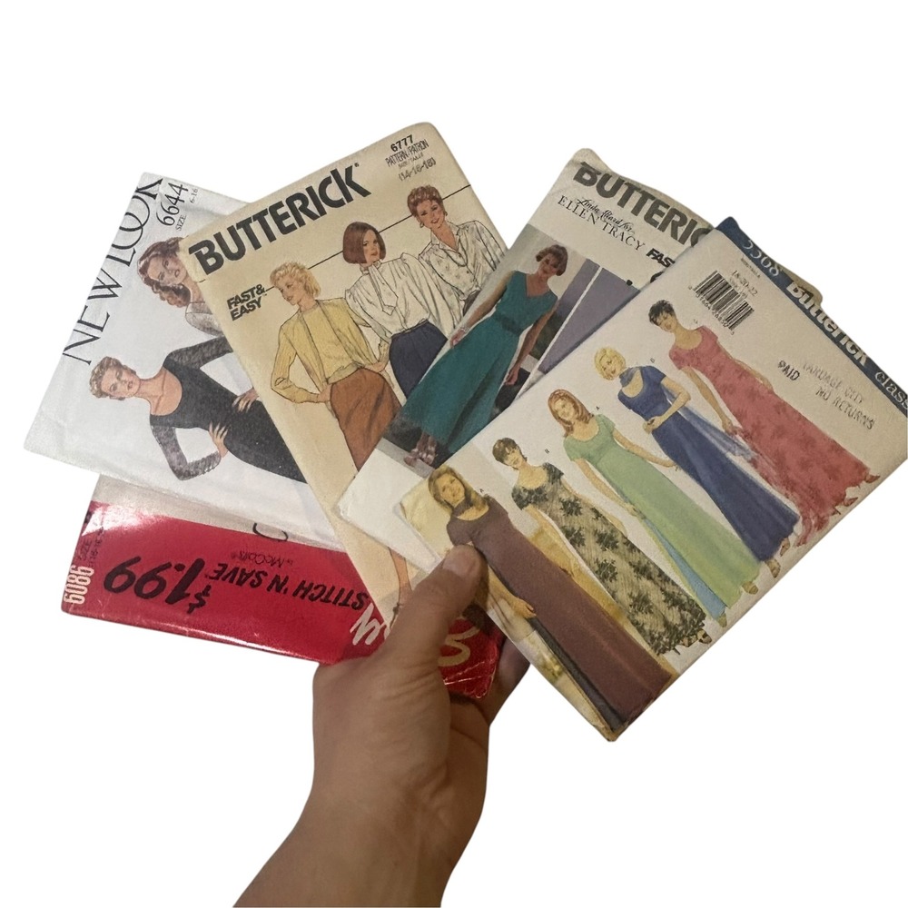 Vintage Sewing Pattern Lot Butterick New Look McCalls 80s 90s Dress Skirt Suit